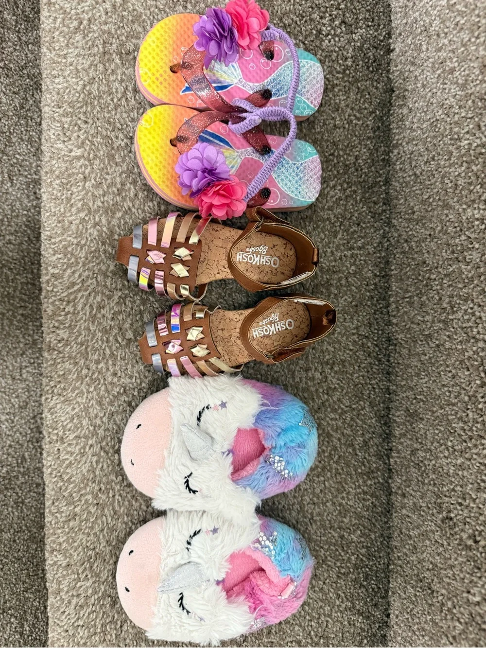 Oshkosh Sandals Girls Toddlers Slippers Bundle Size 5 to 6
